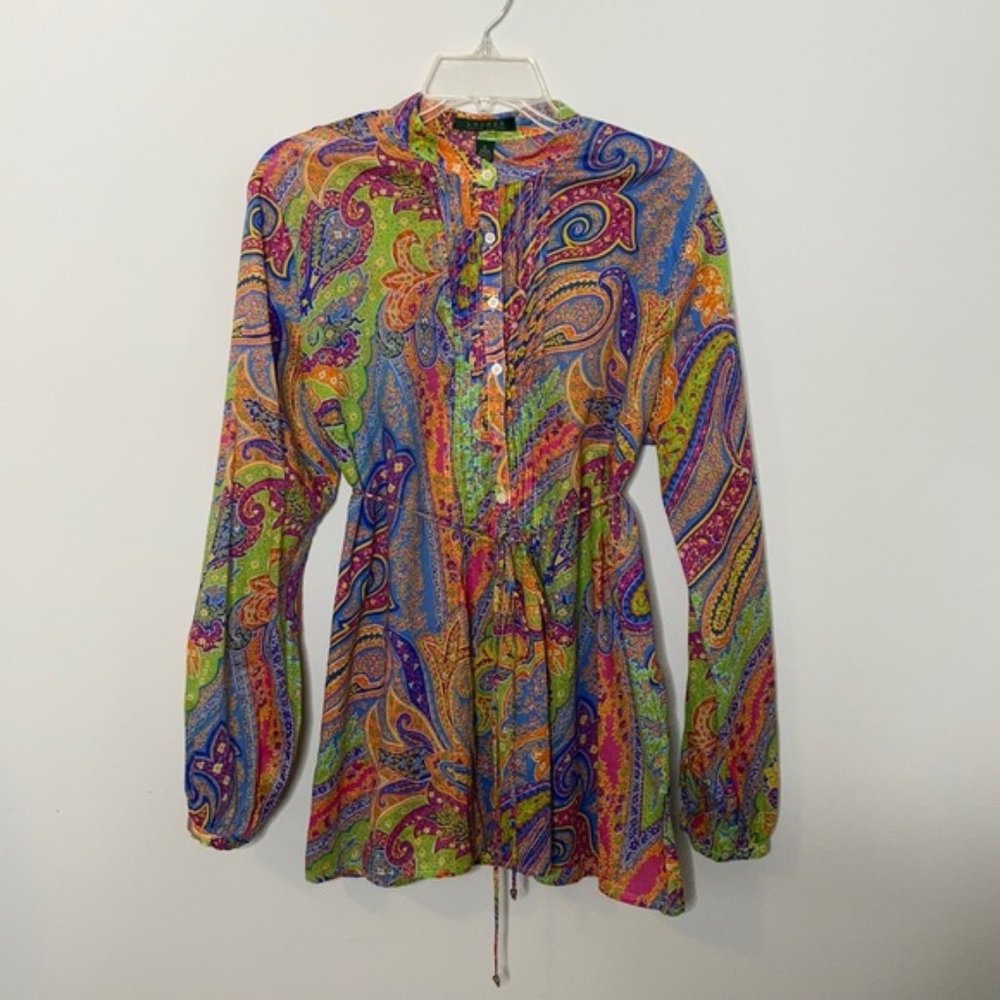 Lauren Ralph Lauren Long Sleeve Button Down Top
